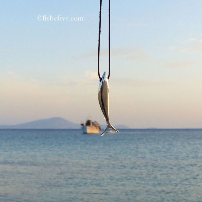 Silver fish pendant by Fish & Olive